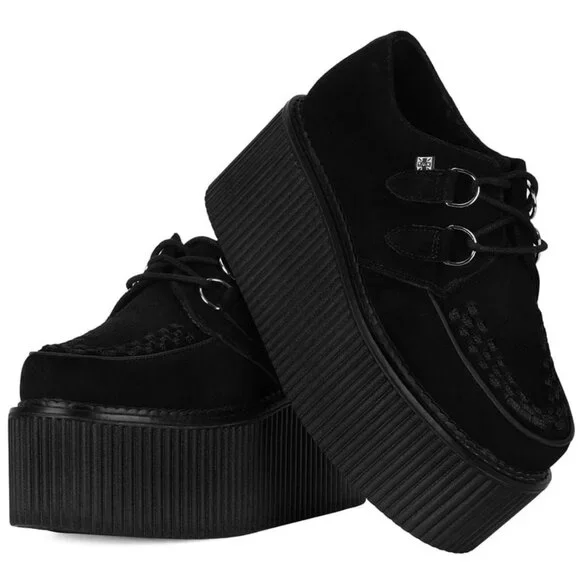 New TUK Black Suede Classic Stratocreeper Shoes with TUK Satin Laces - Picture 6 of 8